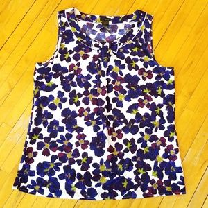 Ann Taylor Sleeveless Top - Floral + Bow